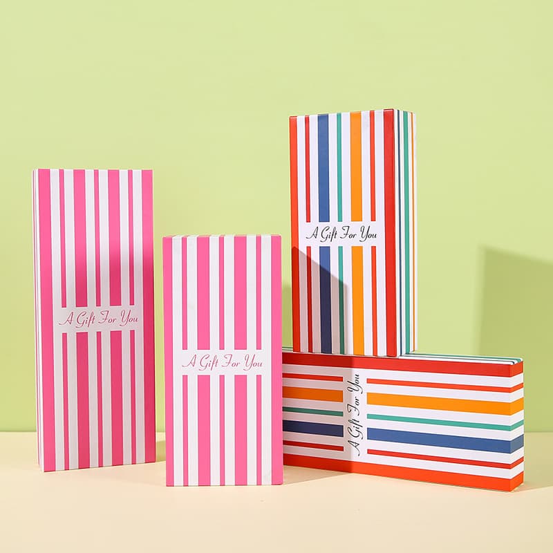 Cross-Border Striped Rainbow Socks Packaging Box for 5 or 7 Pairs, Hard Top-and-Bottom Box, Empty Boxes in Stock