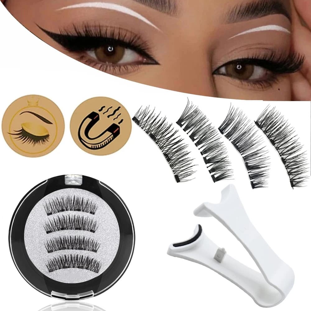 Ultra-Natural Full Strip Magnetic False Eyelashes Super Soft Realistic No Glue Required Reusable High-Quality Fiber Lashes