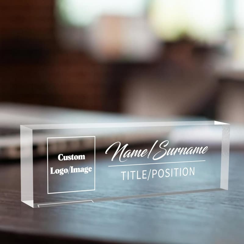 Name Plate for Desk, Custom Logo Desk Name Plate Personalize