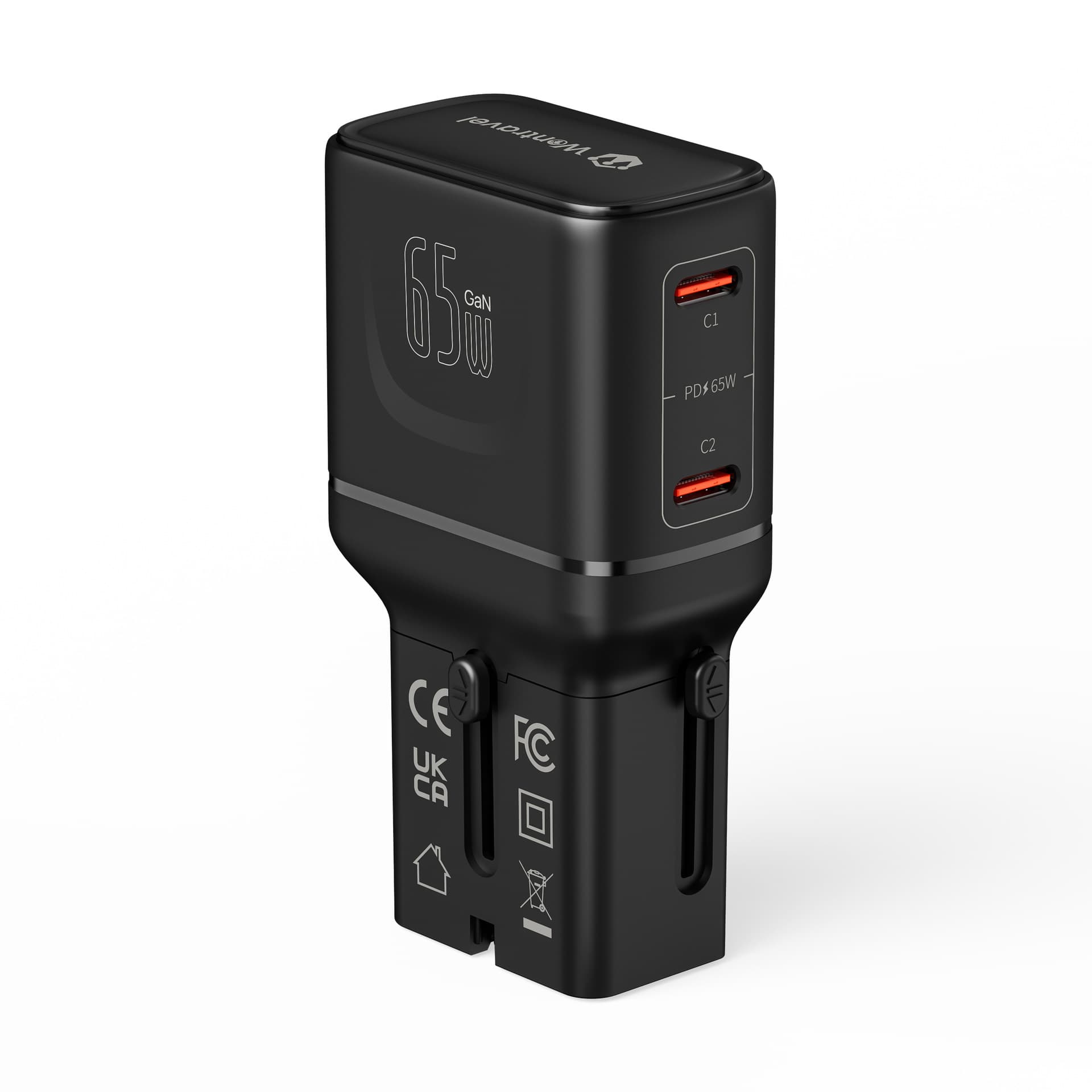 Global Travel Adapter 45W Fast Charging Universal Plug Converter Portable Multi-Function Travel Socket