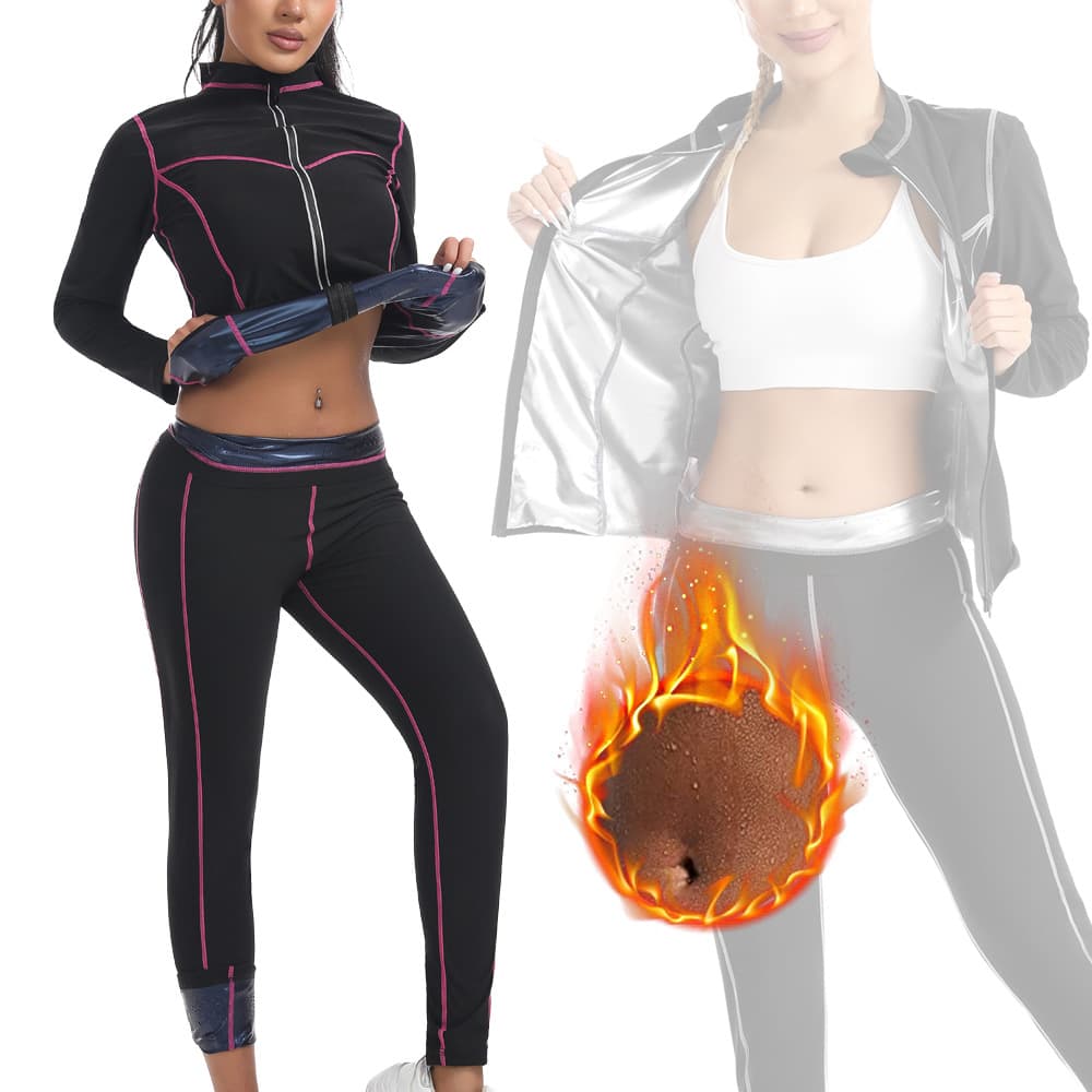 Cross-border European and American style sports and fitness splicing body-shaping suits, sweat suits, sauna suits, long-sleeved training suits, corsets