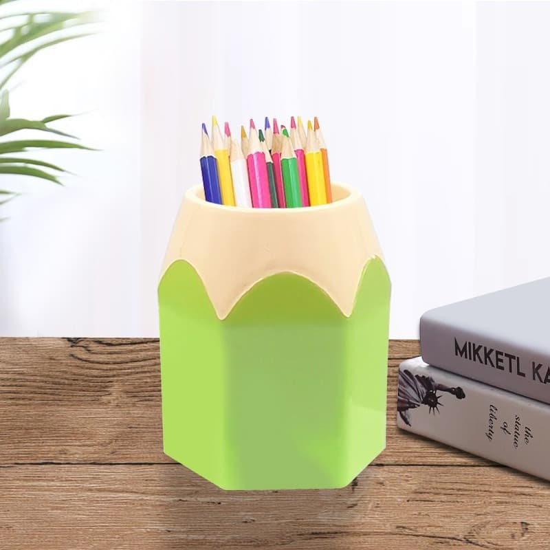 Creative Colored Pencil Tip Multifunctional Pen Holder Round Creative Hexagonal Student Stationery Desktop Storage
