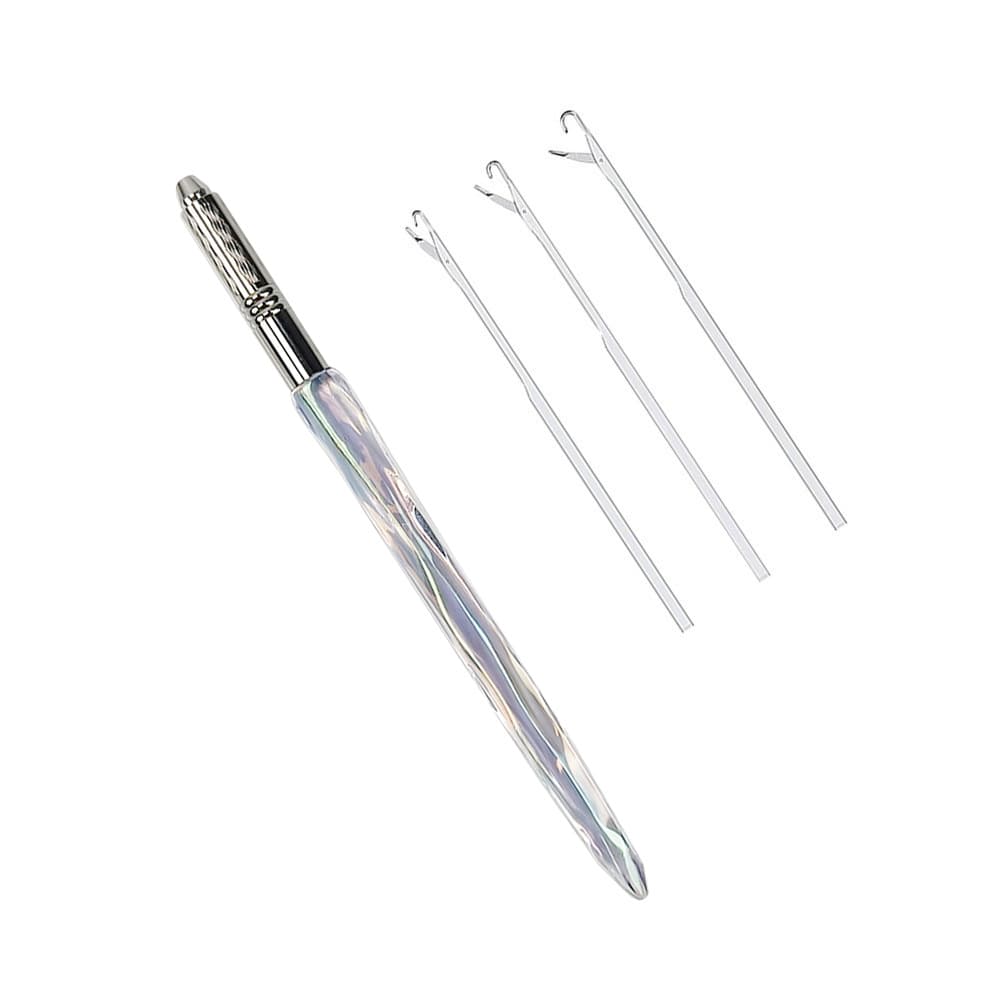Feather Hair Extension Crochet Hook Physical Light Hair Enhancement Tool Pen-Style Replaceable Needle Braid Crochet
