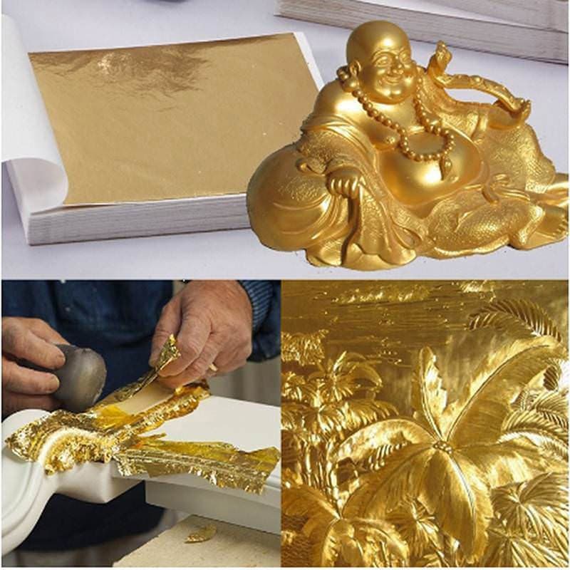 100PCS imitation gold and silver foil flat/crinkle/double-sided hand-grab imitation gold foil paper