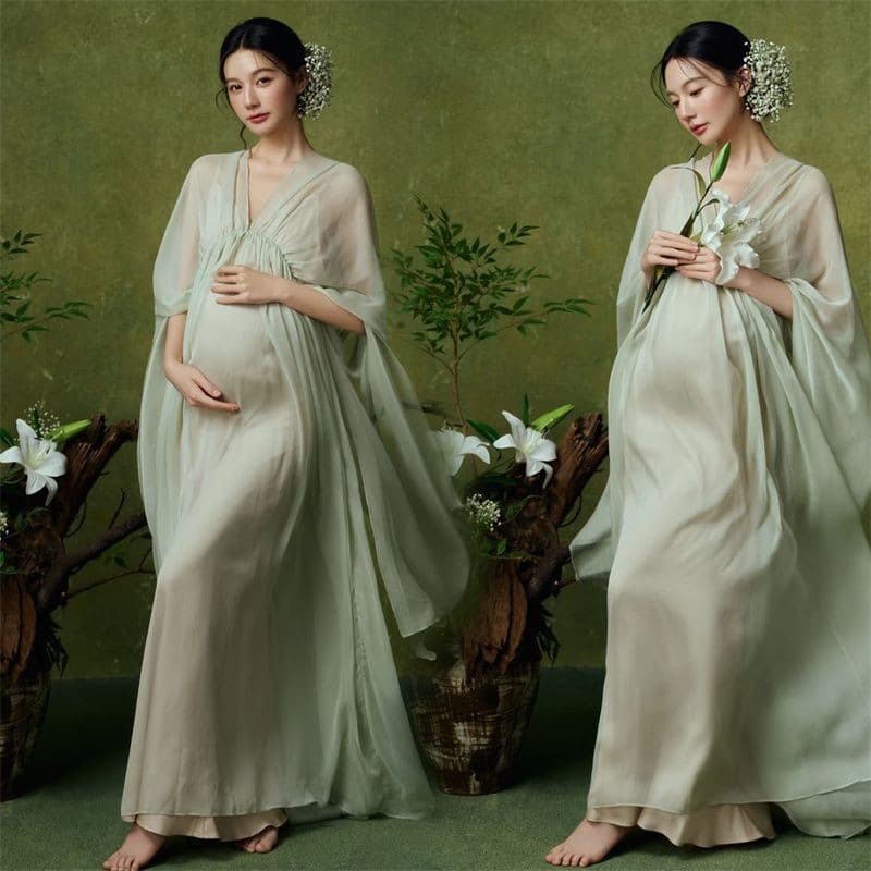 Photo studio new maternity photo clothing new Chinese style Zen cool wind dress pregnant mommy big belly photo indoor photography