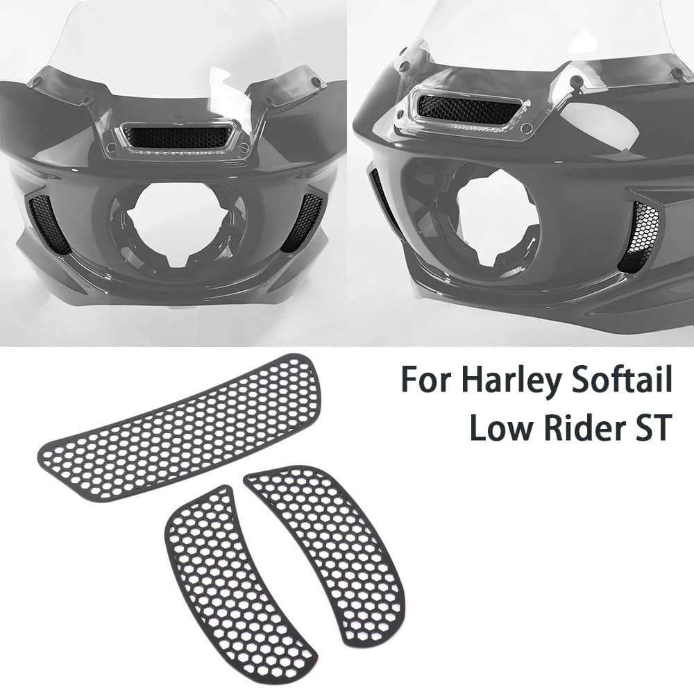Compatible with Harley Softail Low Rider ST Motorcycle Front Fairing Vent Protective Grille
