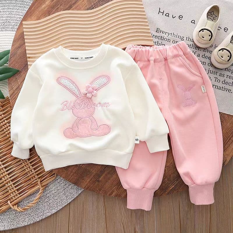Suit Spring/Autumn Spring Long Sleeve Cartoon Girls 2026 New Casual Stylish Baby Hoodie Two-Piece Sportswear