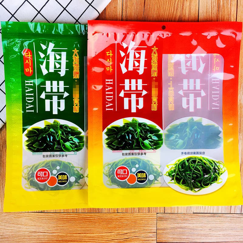 400g Shredded Kelp and Kelp Knot Packaging Bag 500g Seaweed Bag Xiapu Kelp Tender Sprouts 1 Jin Pack Seafood Bag