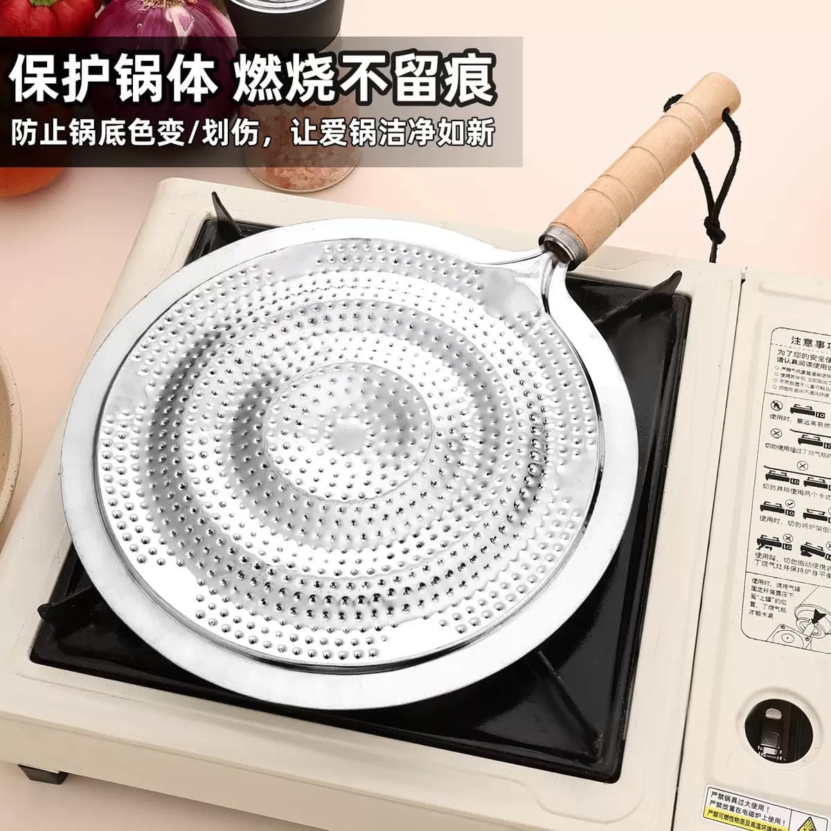 Household folding pot pad anti-burning black pot bottom thermal conductive pot pad anti-scalding handle gas stove induction cooker electric ceramic stove universal