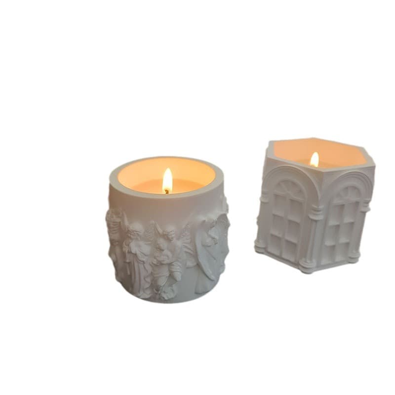 European Style Statue Relief Plaster Cup Aromatherapy Candle, Long-Lasting Home Indoor Bedroom Fragrance Decorative Ornament Wholesale