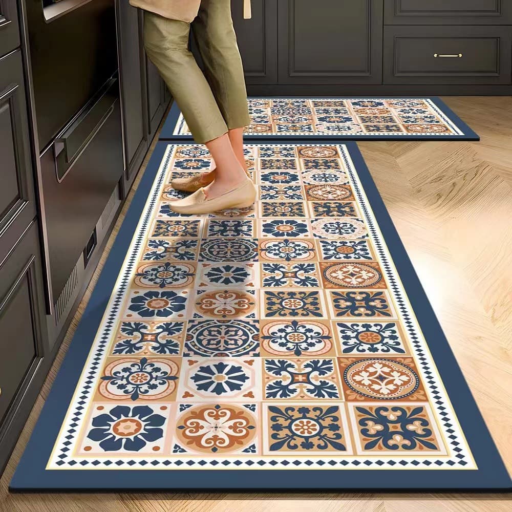 Cross-Border American-Style Diatomaceous Earth Kitchen Long Strip Dirt-Resistant Floor Mat, Bathroom Non-Slip Water-Absorbent Quick-Dry Mat, Machine Washable Foot Mat