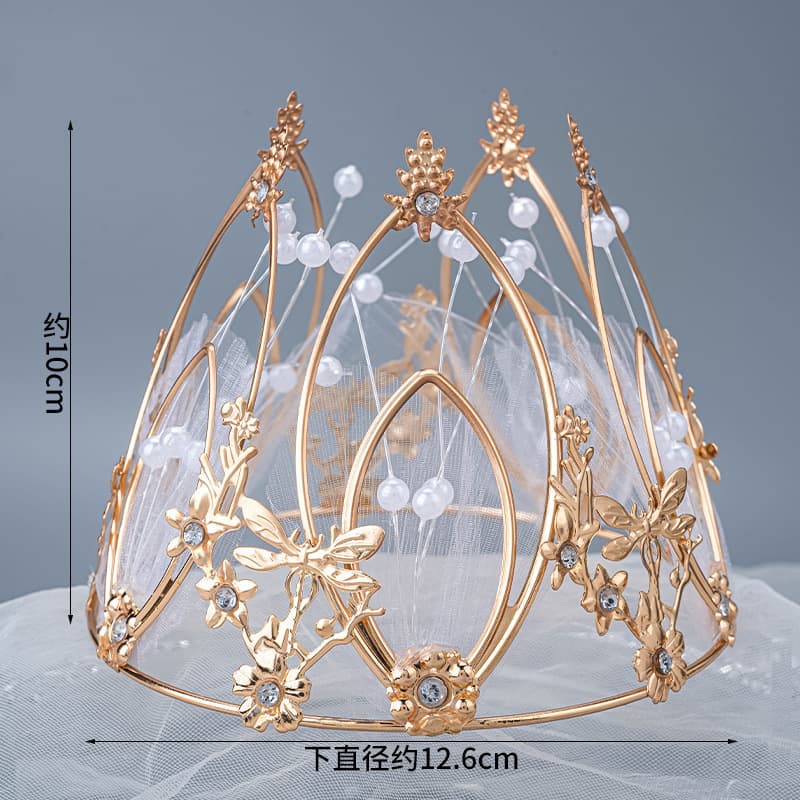 Valentine's Day Flower Bouquet Decorative Crown Cake Topper Adult Kids Queen Crown Pearl Baby's Breath Internet Celebrity