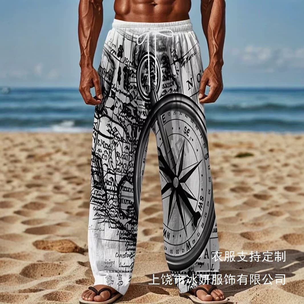 26 Styles Men's 3D Digital Print Casual Pants Trendy All-Over Print Drawstring Straight-Leg Trousers Multiple Patterns In Stock Mixed Wholesale