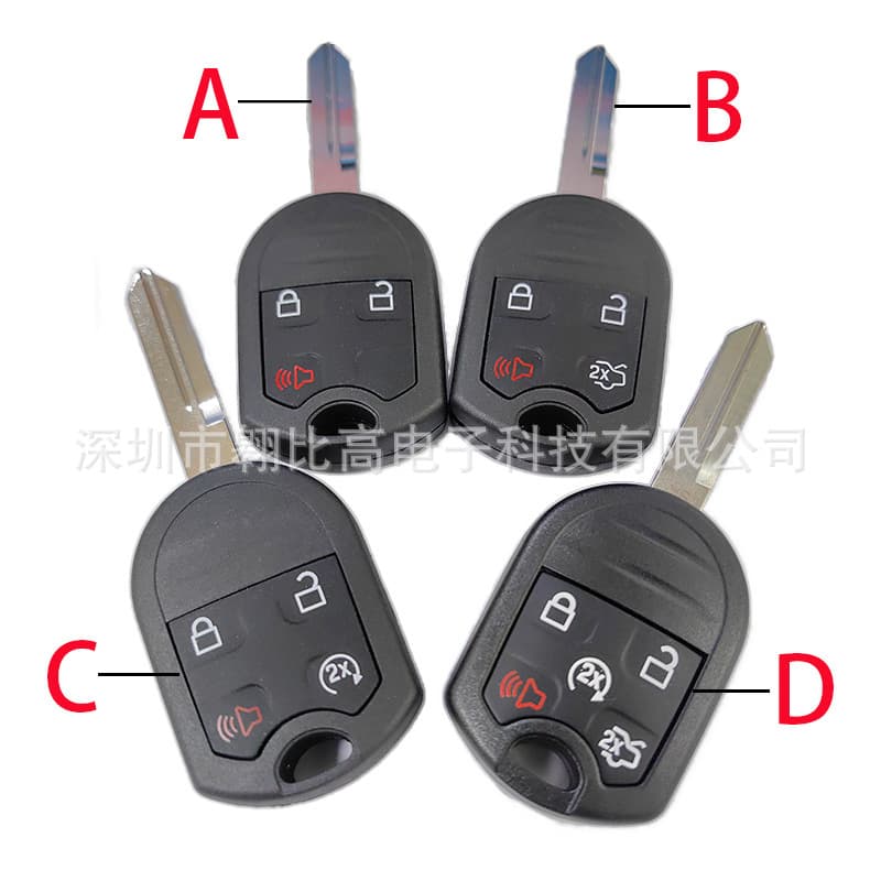 Applicable to Ford Lincoln 3-Button 4-Button 5-Button Straight Plate Remote Control Car Key CWTWB1U793 OUC6000022