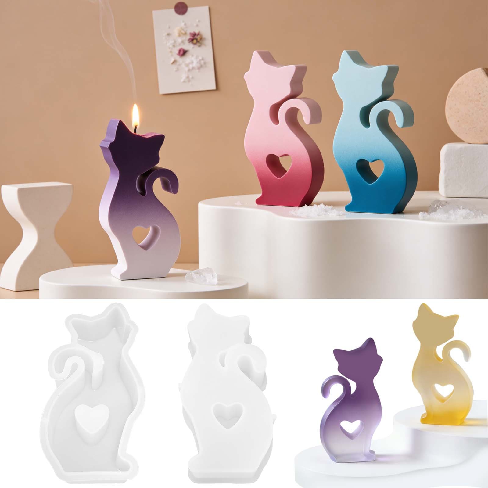 DIY Crystal Epoxy Resin Love Rabbit Candle Holder Easter Rabbit Candle Base Decoration Silicone Mold