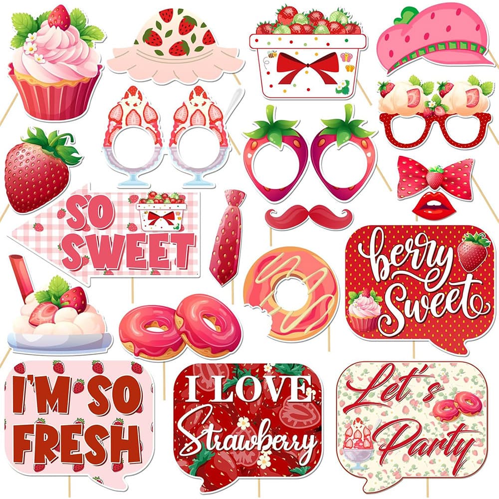 Paper Strawberry Thank You Tags Honeycomb Spiral Sweetheart Party Decoration Props Gift Cards Strawberry Photo Props