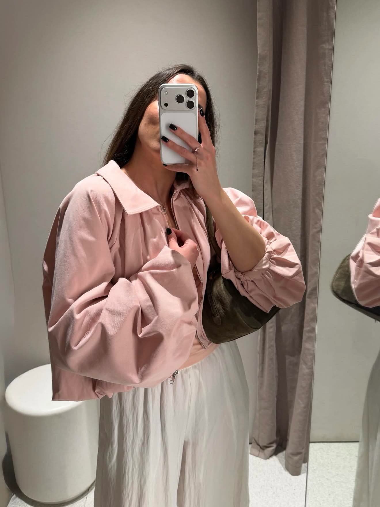 Cross-border European and American women's fashion spring new arrival loose-fit balloon sleeve lapel short jacket coat