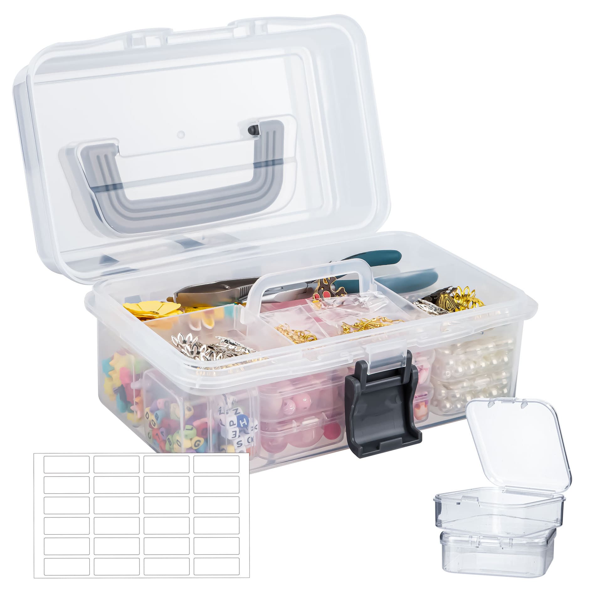 Bead Storage Box Drawer-Type Transparent Refill Pack Perler Bead Tool Storage Small Box Material Organizer