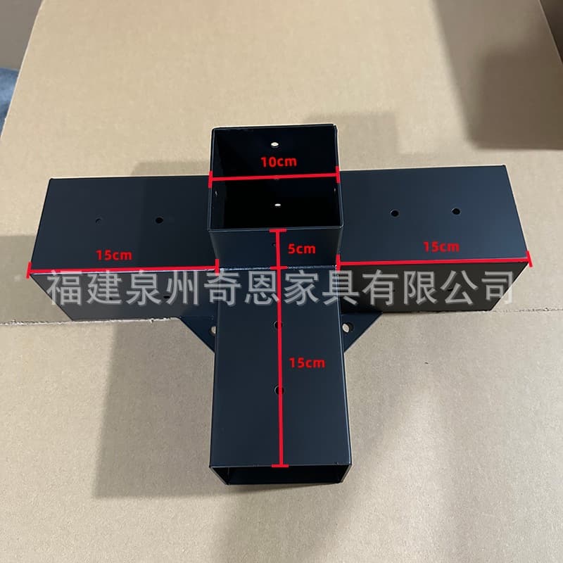 Gazebo bracket fence wooden stake anchor column bracket tee connecting pipe fitting deck base straight-through three-dimensional cross