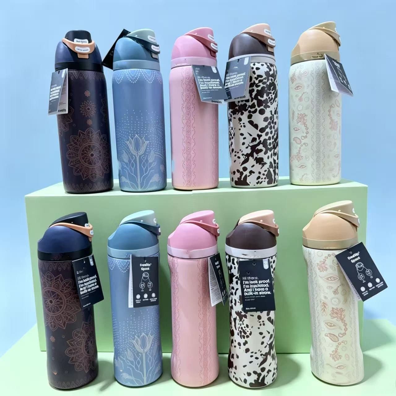 Cross-border Insulated Tumbler FreeSip Dual-Drink Sports Fruit Cup Large Capacity Straw Cup Handled Cup Stainless Steel Cup