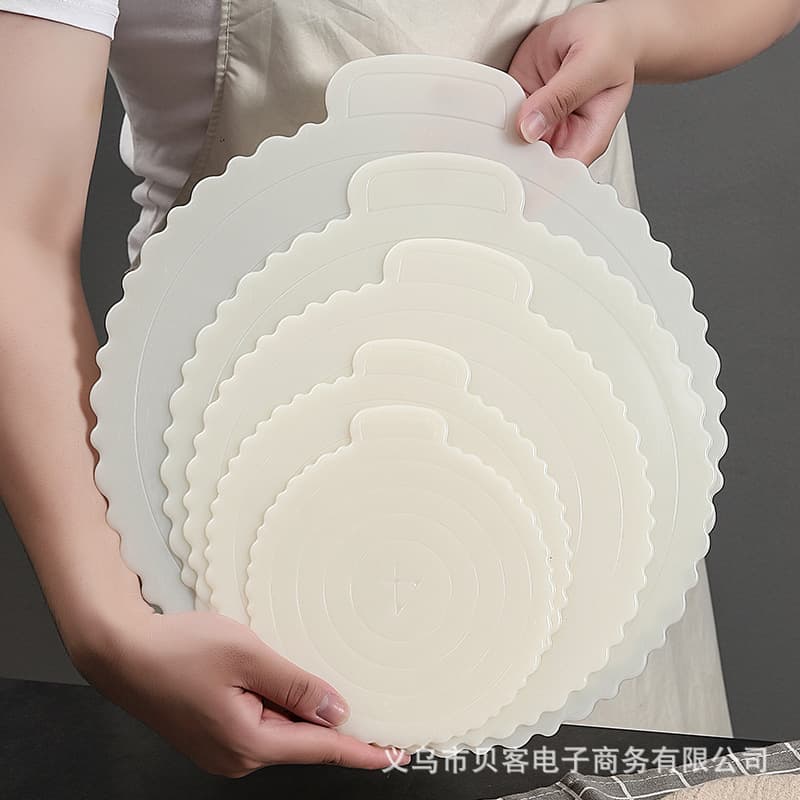Reusable Birthday Cake Base Pad, Thick Hard Plastic for Home Baking, 4/6/8/10 Inch