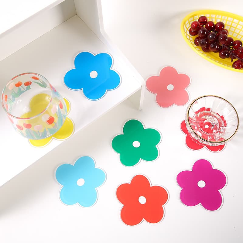 Acrylic Flower Coaster DIY, Celebrity Anime Creative Cute Cartoon Heat Insulation Pad, Trendy INS Style