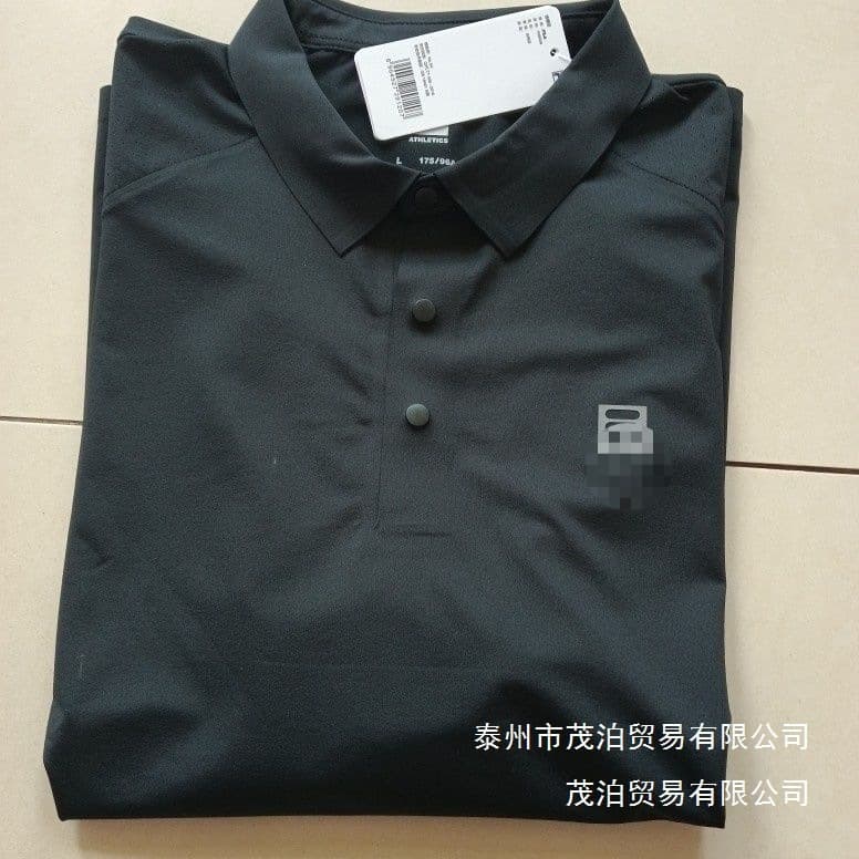 Summer new casual sports men's POLO lapel breathable three-dimensional silicone label short-sleeved T-shirt sports black wholesale