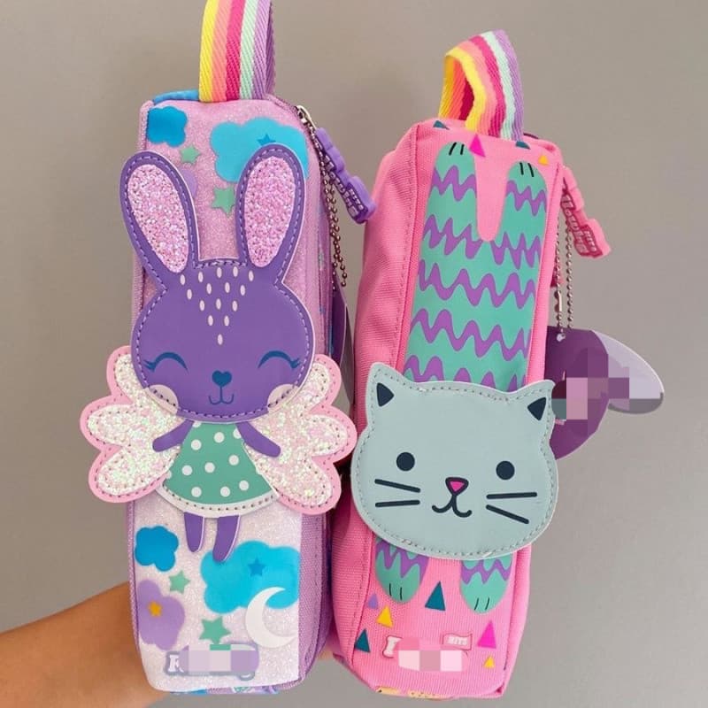 Cute Cartoon Pencil Case for Elementary School Students, Large Capacity Handbag Style Stationery Organizer
