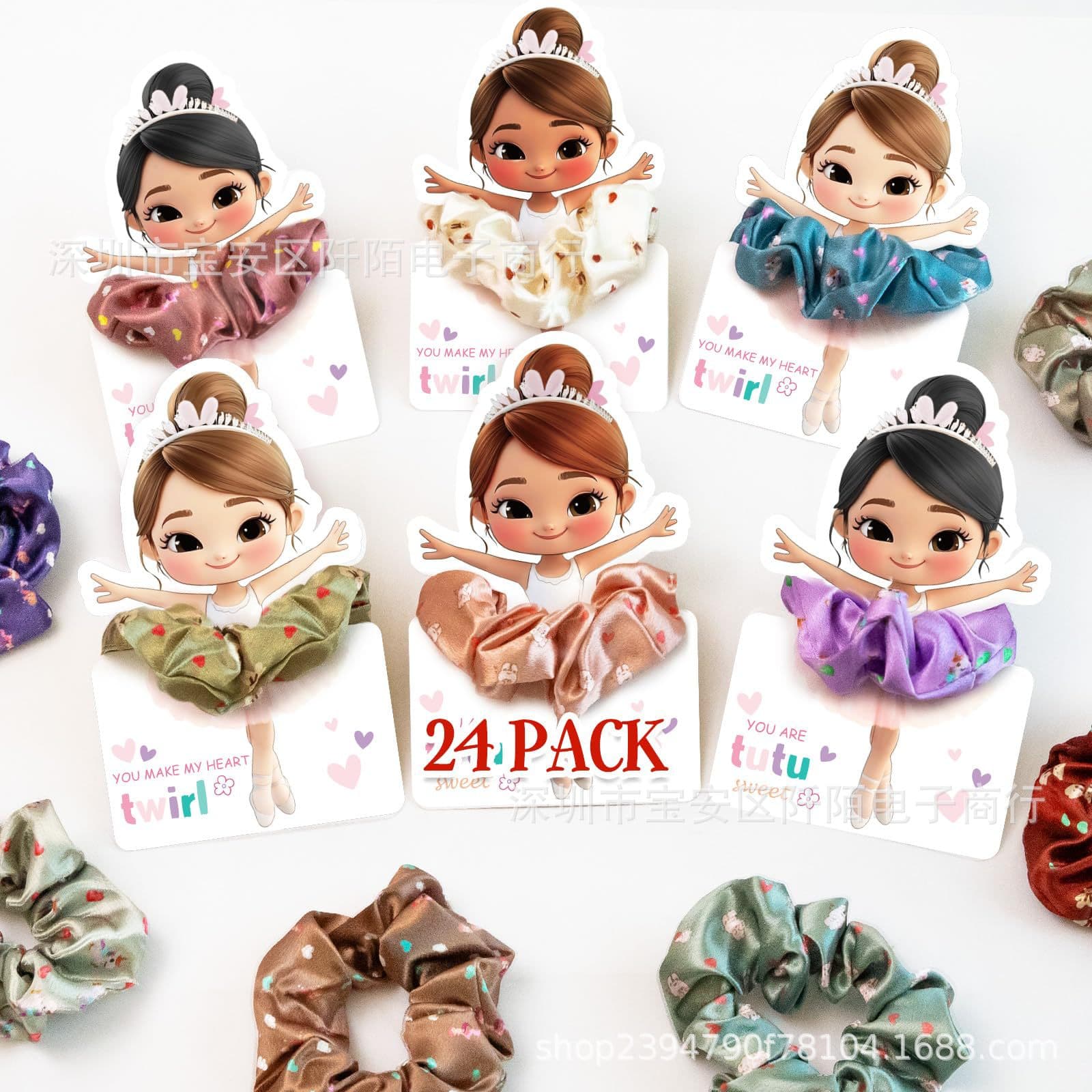 New 24pc Valentines Ballerina Cards