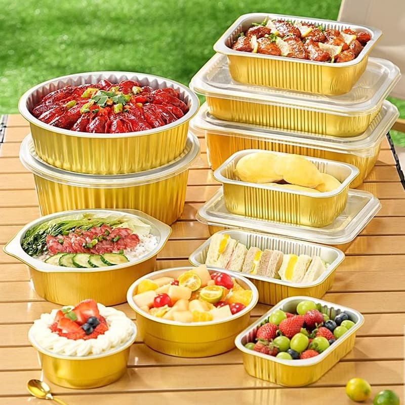 Disposable Lunch Box Manufacturers Wholesale Takeout Aluminum Foil Packaging Boxes Rectangular Boxes of Various Sizes Disposable Aluminum Foil