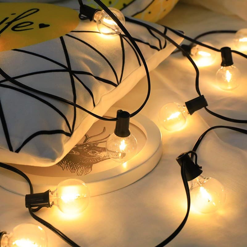 Cross-border Hot Sale Plug-in G40 String Lights EU US Southeast Asia G40 String Lights Christmas Holiday Decorative String Lights