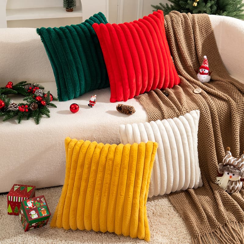 Cross-border Halloween pillowcases Cross-border wholesale pillowcases Simple solid color core-free plush Christmas pillowcases