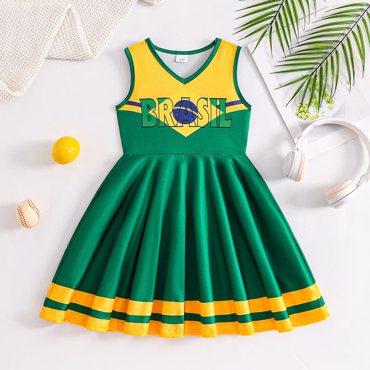 Wholesale Children's Cheerleader Dress Sleeveless Football Cheerleading Skirt for Girls Export