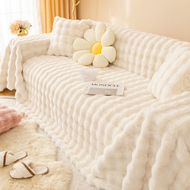 Premium cream style sofa cover cloth, anti-cat scratch sofa towel, winter plush sofa cover cover, all-inclusive universal sofa blanket