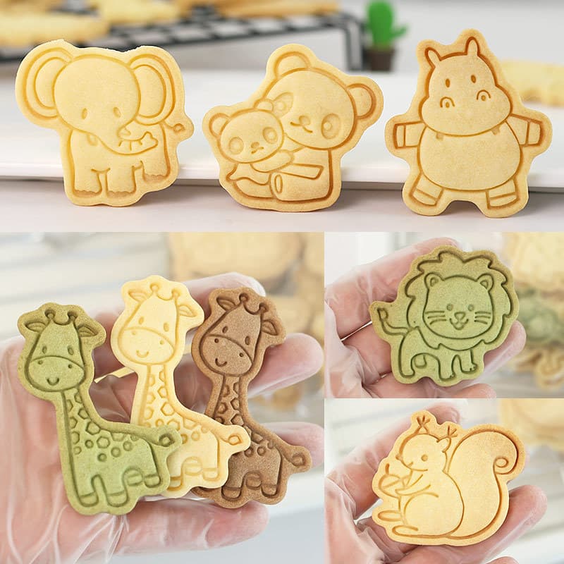 Small Animal Biscuit Mold Cartoon Cute Rabbit Kitten Dog Chicken Bear 3D Three-Dimensional Press Sugar Baking Tool