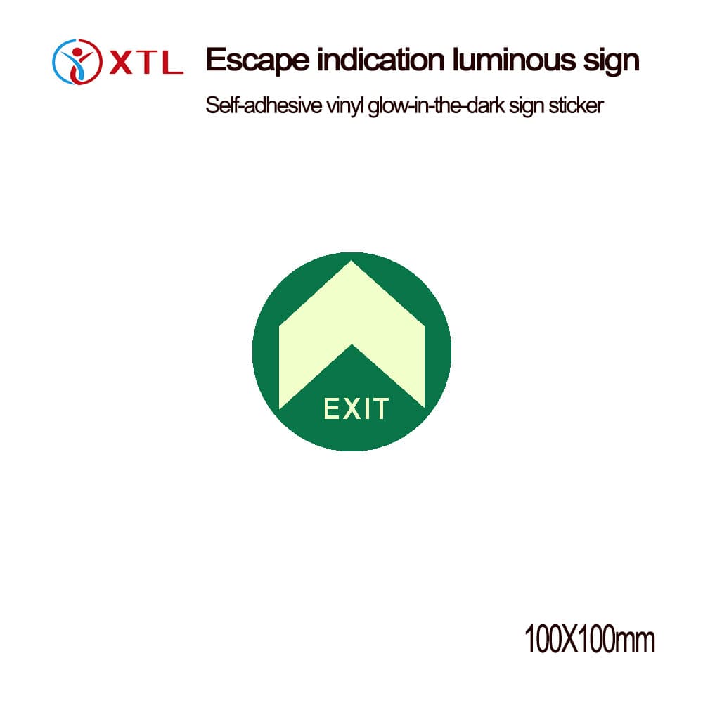 Cross-border Source EXIT Evacuation Safety Exit Glow-in-the-Dark Self-Adhesive Fire Safety Sign Sticker