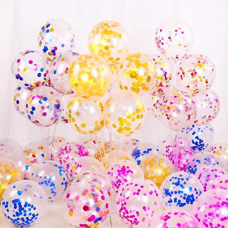 12-inch thick transparent sequin balloon wedding room decoration confetti balloon ins internet celebrity latex sequin balloon