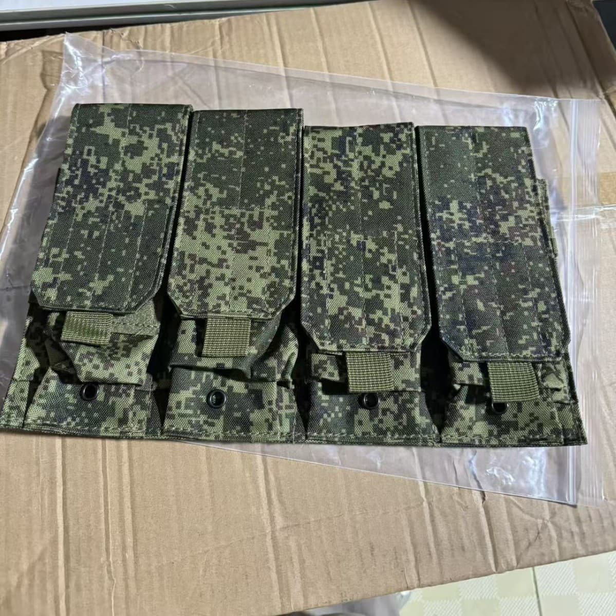 Outdoor Tactical Storage Pouch Quad Magazine Russian Camo Pouch Tactical Vest MOLLE Attachment Pouch Magazine