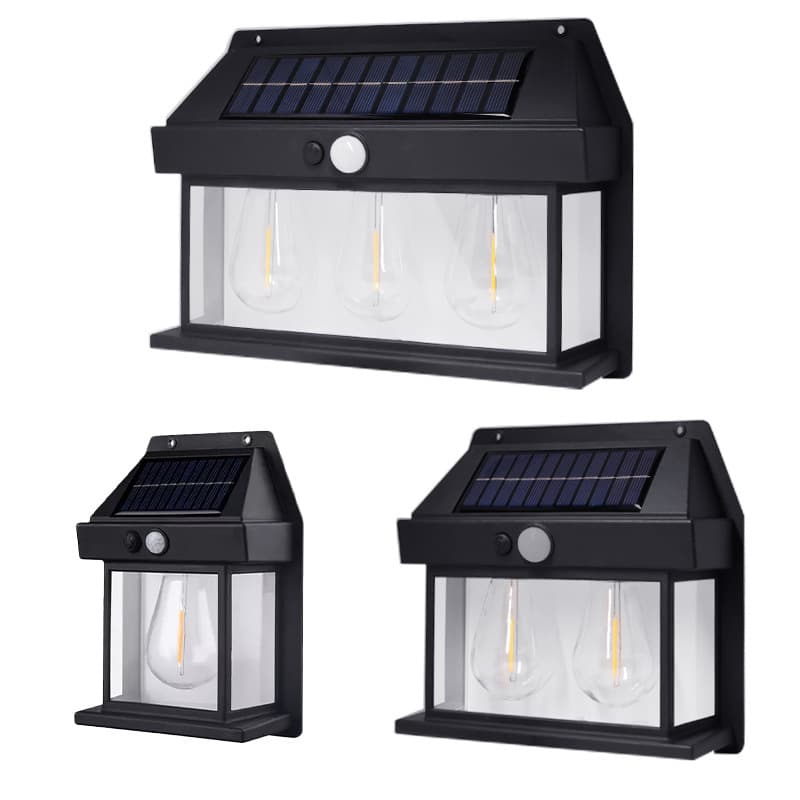 New outdoor solar wall lamp outdoor waterproof tungsten lamp induction garden lamp garden villa night light lighting
