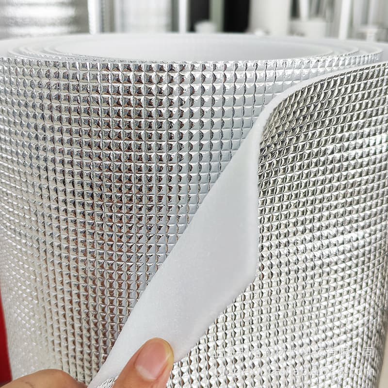 Aluminized Film Pearl Cotton Roll Waterproof Heat Insulation PET Aluminum Foil Film Moisture-Proof Insulation 2mm Square Grid Aluminum Film Packaging Cotton