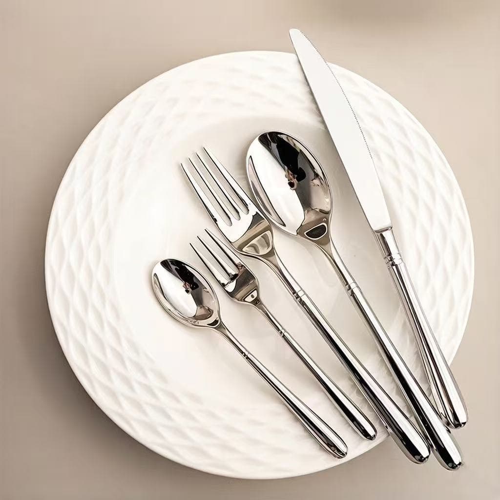 304 stainless steel forged knife, fork and spoon, high-end light luxury thickened tableware, hotel restaurant steak knife, fork, dessert spoon