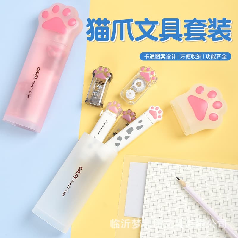 Cute Cat Paw Stationery Set for Girls, Back-to-School Gift Pack, Trendy High-Quality Gift, Factory Wholesale