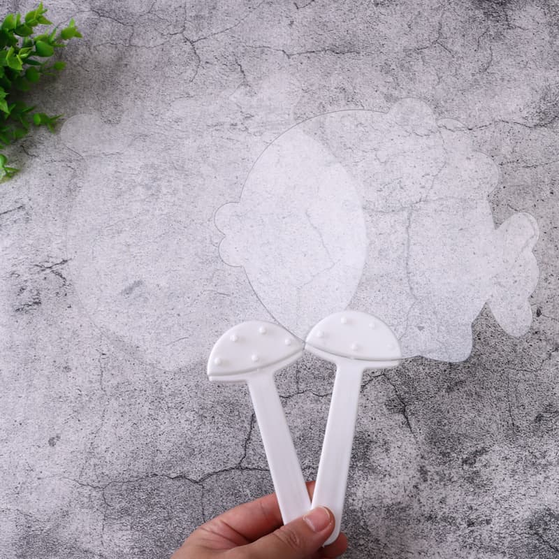 Ready Stock Transparent Advertising Fans, Promotional Gifts for School and Corporate Training, PP Plastic Fan Wholesale