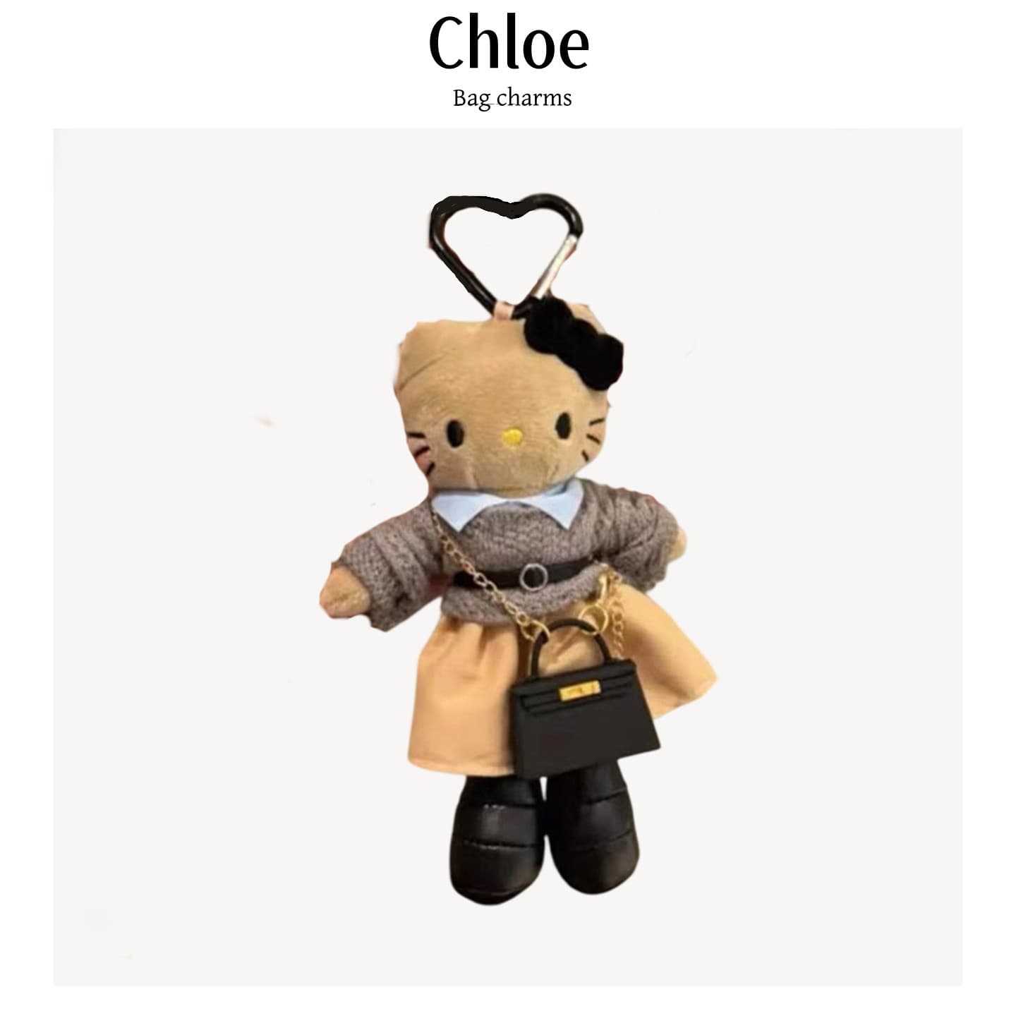 Korean version of sweet and cool long-legged kitty bag pendant cute plush doll keychain backpack pendant accessories