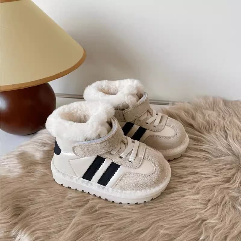 Children's Snow Boots for Boys and Girls, Fleece-Lined Winter Shoes, Thickened Cotton Padded Bread Shoes for Toddlers and Kids