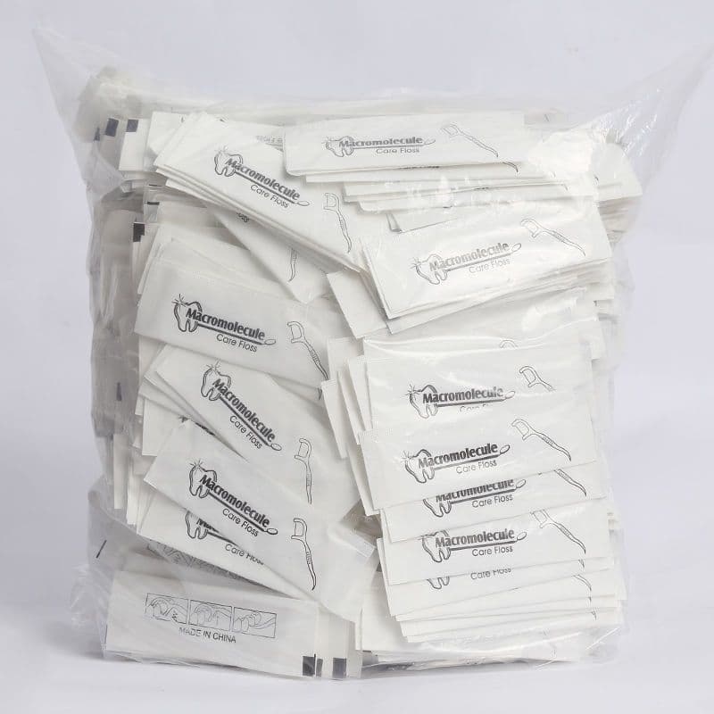 Individually Wrapped Dental Floss Sticks, Single-Pack Floss Picks, Exclusive Hotel Advertising Plastic Toothpicks
