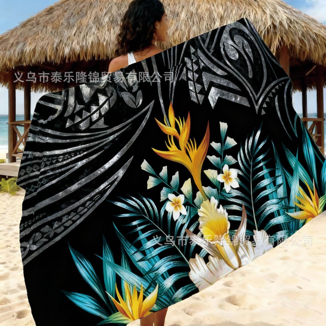 Cross-Border Source Ethnic Style Sarong Print Foreign Trade Vintage Polynesian Series Bird of Paradise Print Half Skirt