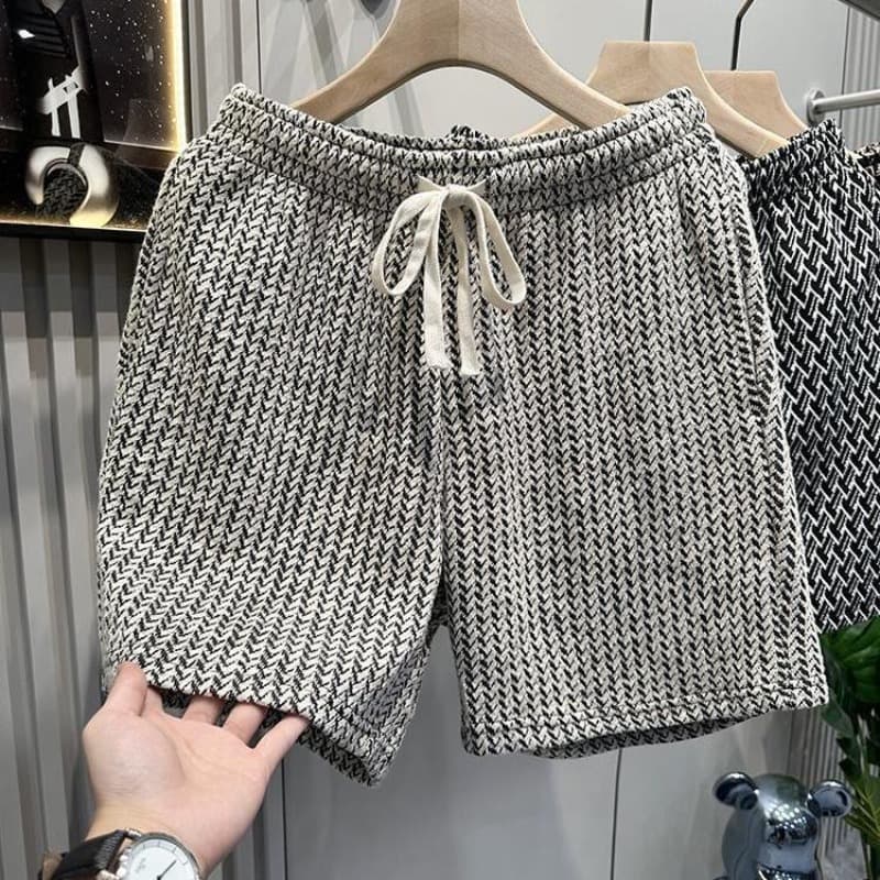 2025 Trendy Houndstooth Shorts for Men Loose Beach Shorts Retro Casual Pants Men's Summer Sports Fashion Shorts
