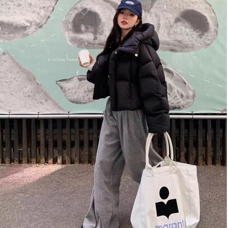 American short down-padded jacket for women in winter 2024 new puff Kendou cotton-padded jacket thickened bread jacket