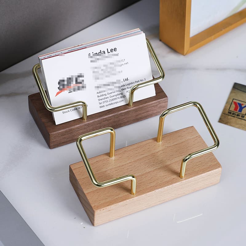 European beech business card holder, meal number plate holder, ring seat, table number, menu card holder, table card holder, business card display stand